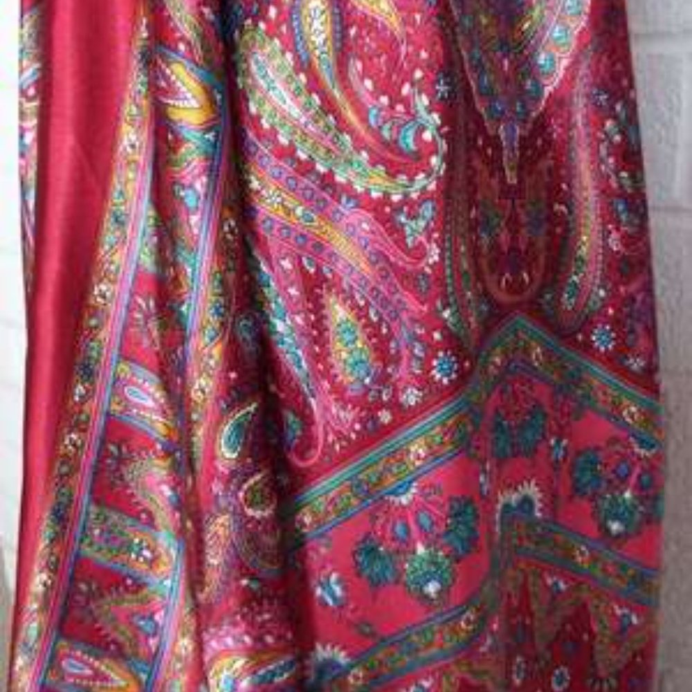 New SACRED THREADS M L wine paisley scarf dress - Picture 4 of 7
